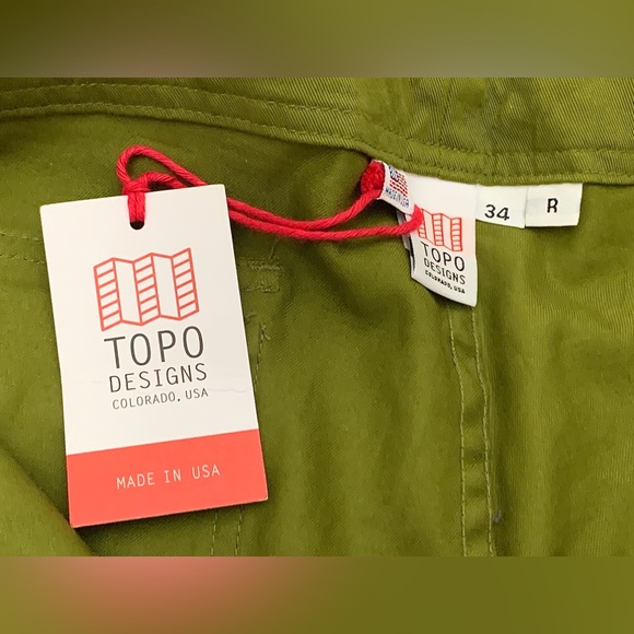 Men’s 34 R Topo Designs 100% Cotton Active Hybrid Outdoor Hiking Pants NWT - Picture 5 of 15